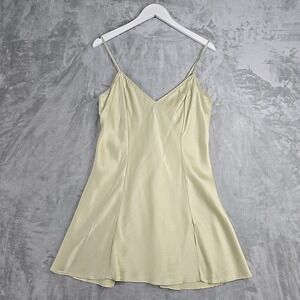 Victoria's Secret Silk Slip‎ Mini Dress Large Light Soft Green Lingerie